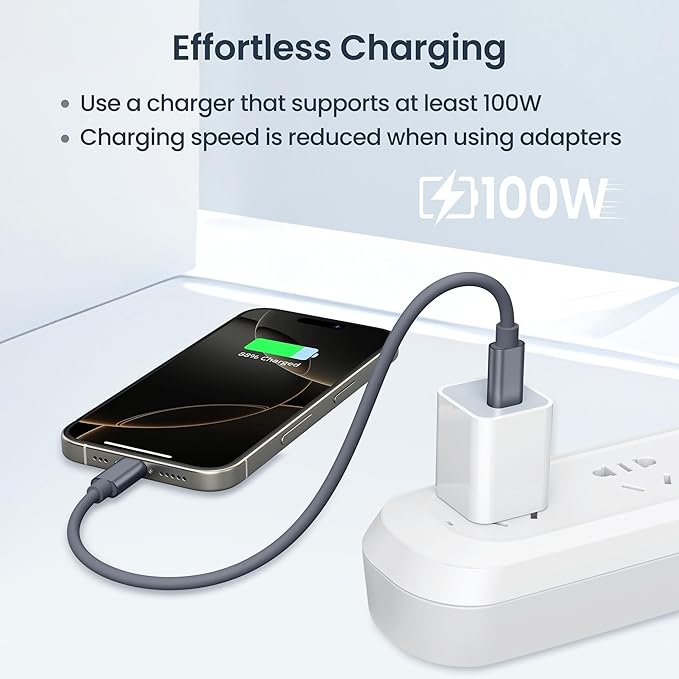 Elebase USB Charging Adapter Kit,Multi Travel USBC Adapter Set,Type C to USB 3.0 OTG iOS Micro Converter Case with 1Ft 100W Charger Cable for iPhone 17 Air 16 15 14 Max Pro,Samsung Galaxy S24 S23 Plus