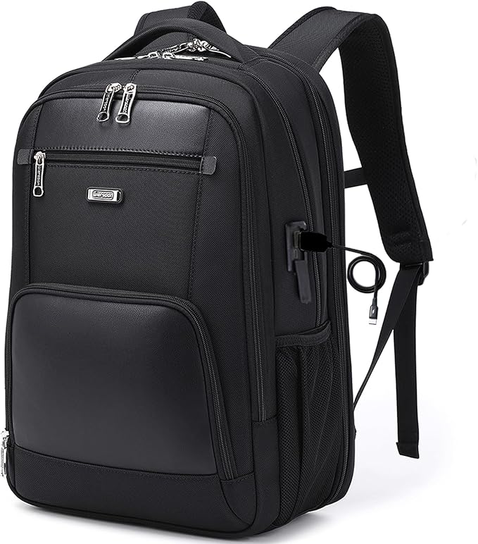 Travel Laptop Backpack for Men Women Black College Mens School Bookbag Men's Work Computer Backpack Business Traveling Back Pack with Charger 17 Inch Laptop Compartment Luggage strap