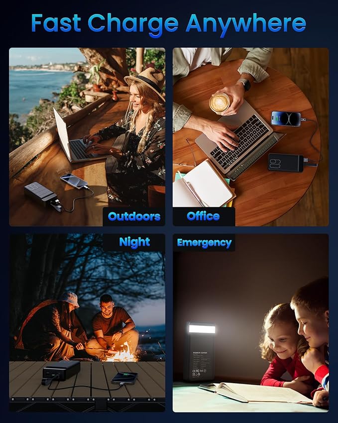 Portable Charger 60000mAh Power Bank - 22.5W Fast Charging Battery Pack USB C with 4 Outputs & 3 Inputs LED Display, Huge Capacity External Cell Phone Charger for iPhone, Samsung Galaxy, iPad etc