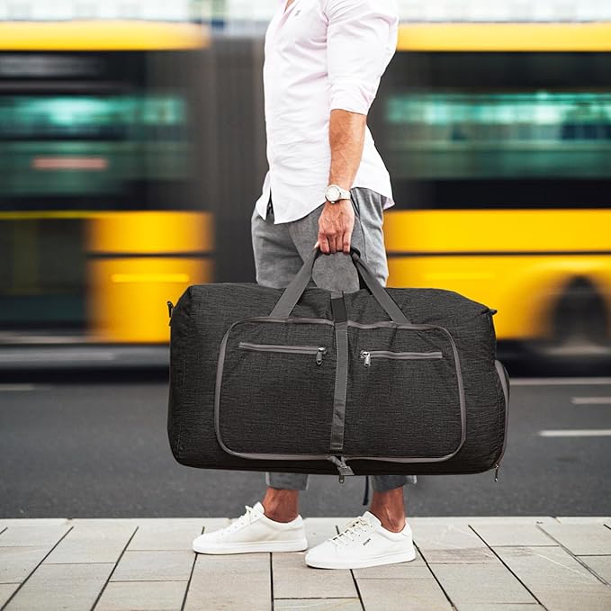 Vomgomfom Travel Duffle Bag for Men,65L 85L 115L Foldable Travel Duffel Bag with Shoes Compartment Overnight Bag for Men Women