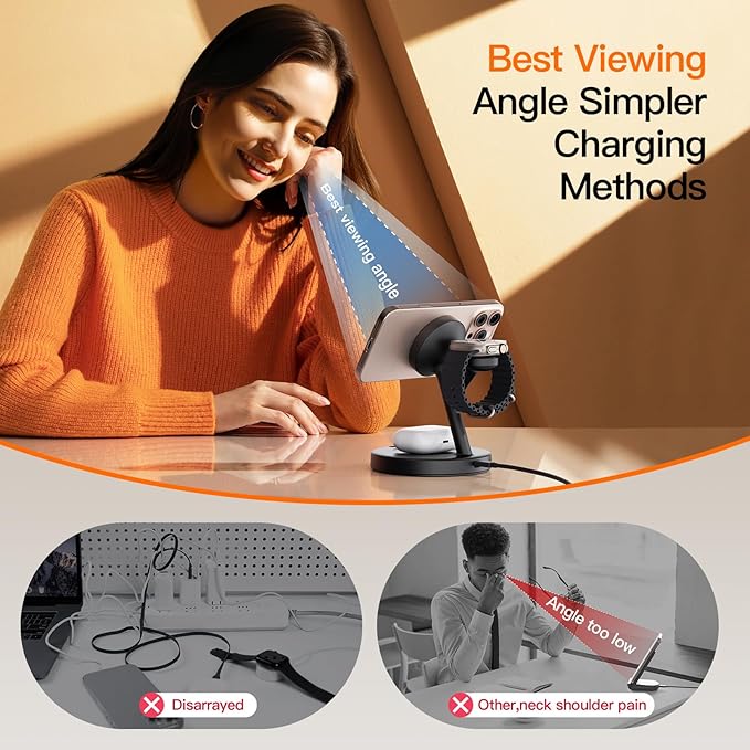 2025 3 in 1 Charging Station for Apple iPhone AirPods Watch with Mag-Safe Charger Wireless Charger Stand for iPhone 16 15 14 13 12 Series AirPods iWatch Series - Gifts for Wife & Husband