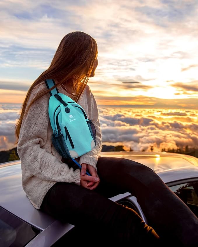 Sling Bag for Women, Crossbody Bag for Men, Cross Body Hiking Backpack, Travel Daypack, Chest Pack with Chest Phone Holder