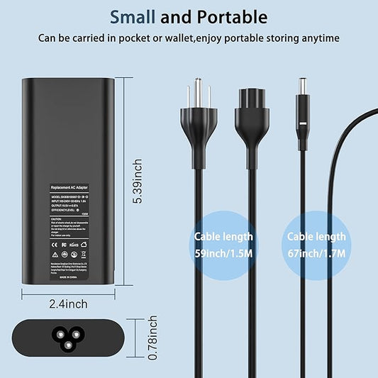 130W 4.5mm AC Laptop Charger Compatible with Dell XPS 15 7590 9530 9550 9560 9570 Precision M3800 M2800 5510 5520 5530 5540 Inspiron 7347 7348 7459 Power Supply Cord