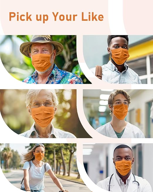 Face Masks Disposable 100 Pack, 4 Ply ASTM Level 3 Medical Grade, FSA/HSA Eligible, Breathable for Adult Outdoor Protection, Individually Wrapped for Home, School & Office, Golden Brown