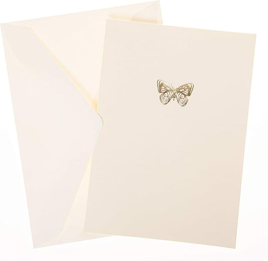 Graphique Box of Cards, Butterfly - Includes 10 Cards with Matching Envelopes and Storage Box, Cute Stationery Made of Durable Heavy Cardstock, Cards Measure 3.25" x 4.75"