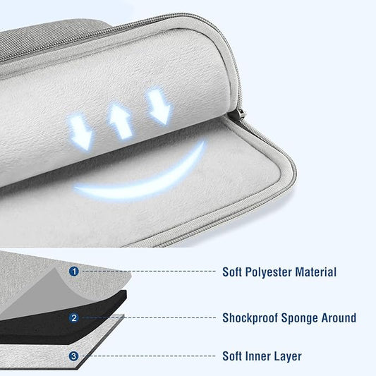 MOSISO Laptop Case 12.3 inch, 11.6-12.3 inch Laptop Sleeve Compatible with MacBook Air 11.6, Acer HP Dell Lenovo Samsung, Surface Pro, Polyester Vertical Computer Sleeve Bag with Pocket, Gray