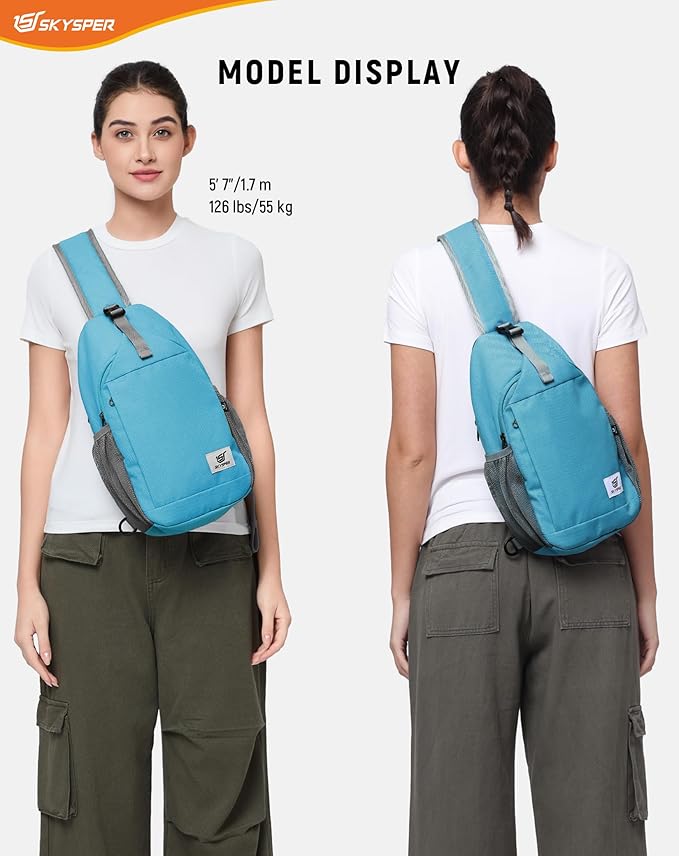 SKYSPER Sling Bag RFID Cross Body Bag Recycled Crossbody Backpack Travel Daypack