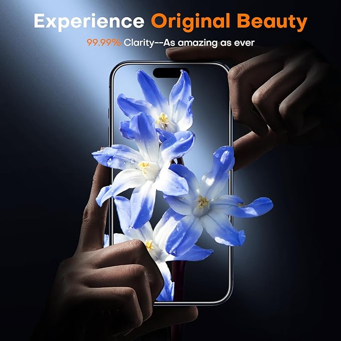 TOCOL for iPhone 15 Pro Screen Protector 9H Hardness Military Grade Shatterproof HD Tempered Glass Full Coverage Easy Installation Case Friendly 2 Pack