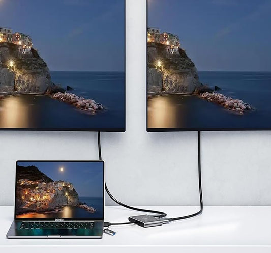 USB HUB with Dual HDMI,USB A to HDMI and USBC to hdmi Ports UABA/C to HD 1080P/60Hz +4K30Hz(USB A/C to Dual hd HUB)