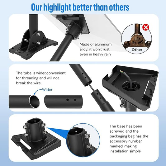 30 Inch Gen 3 Starlink Mount,Adjustable Wall/Roof Starlink Mounting Kit,Compatible with V3 Starlink Standard Dish,Aluminum Alloy, Corrosion Resistant Starlink Mount-Include Aluminum Gen 3 Pipe Adapter