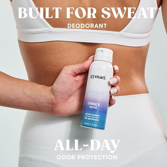Fitness Deodorant Spray - Men & Women - Aluminum-Free - All Day Ultimate Odor Protection - Sweat Resistant - Air-Powered - Vegan & Plant-Based - Made in USA -Unisex -3.4oz Travel Size -2 Pack