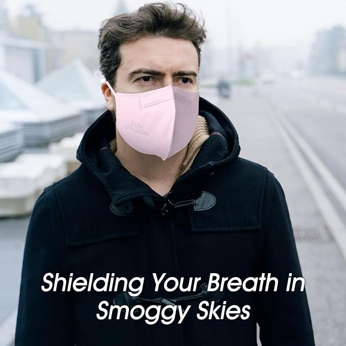 KN95 Adjustable Masks 40 Pack, Individually Wrapped Disposable Respirator Masks with Adjustable Ear Loops, Multicolored