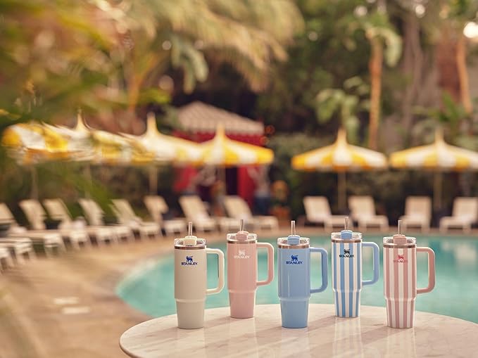 STANLEY Quencher H2.0 Tumbler with Handle and Straw 30 oz | Flowstate 3-Position Lid | Cup Holder Compatible for Travel | Insulated Stainless Steel Cup | BPA-Free | Peach Whip Gloss