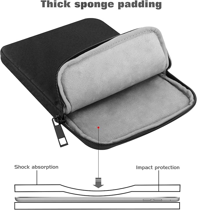 MoKo 9-11 Inch Tablet Sleeve Bag Carrying Case Fits New 11inch iPad Air M3, iPad A16 2025, iPad Pro 11 M4, Air 5/4/3, iPad 10/9/8th Gen, Tab S8/S9 11", Black