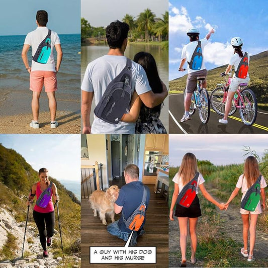 Y&R Direct 14 Colors Lightweight Sling Backpack Sling Bag Travel Hiking Small Backpack for Women Men Gifts