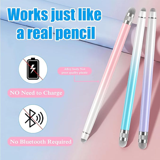 3PCS Stylus Pens for Touch Screens,Stylus Pen for iPhone/iPad/Tablet Android/Microsoft/Surface,Compatible with Touch Screens(Purple/Pink/Blue)