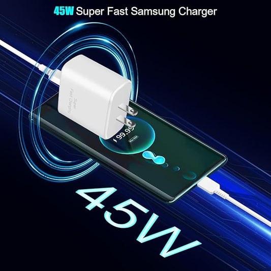 45W USB C Charger for Samsung Charger Fast Charging,Super Fast Android Phone Charger,2Pack Type C Chargers Block Long 10FT Type C Charging Cable for SamsungGalaxy S25 Ultra/S25/S24+/S23/S22+/S21/S20