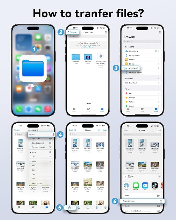USB-C Memory Card Reader for Android Phone, Mac, Laptop, 3-in-1 SD/Micro SD/CF Card Adapter