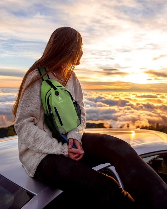 Sling Bag for Women, Crossbody Bag for Men, Cross Body Hiking Backpack, Travel Daypack, Chest Pack with Chest Phone Holder