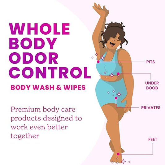 Lume Acidified Body Wash & Flushable Deodorant Wipes - 24 Hour Odor Control - Hydrating Wash - Without SLS or Parabens - OB/GYN Developed - 8.5 ounce (Lavender Sage) 15 Count Wipes (Cucumber)