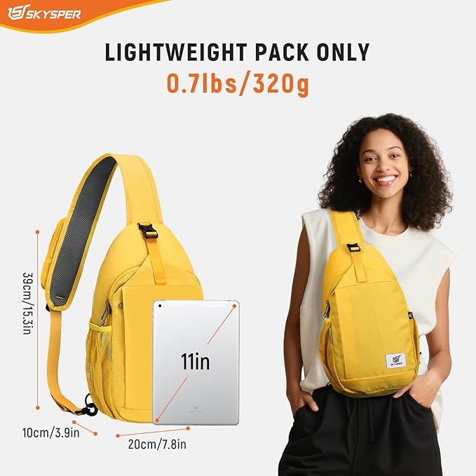 SKYSPER Sling Bag RFID Cross Body Bag Recycled Crossbody Backpack Travel Daypack