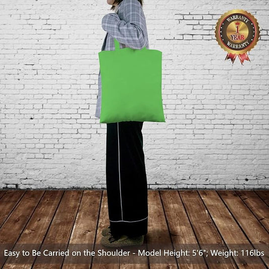 TOPDesign 24-Pack Economical 16"x15" Lime Green Cotton Tote Bag, Lightweight Medium Reusable Grocery Shopping Cloth Bags, Suitable for DIY, Advertising, Promotion, Gift, Activity