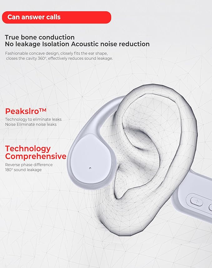 Swimming Waterproof Bone Conduction Headphones Bluetooth 5.3 lPX8 Underwater Waterproof Headphones for Swimming with 32GB MP3 Player Built in Earbuds for Sport Running Cycling Gym (White)