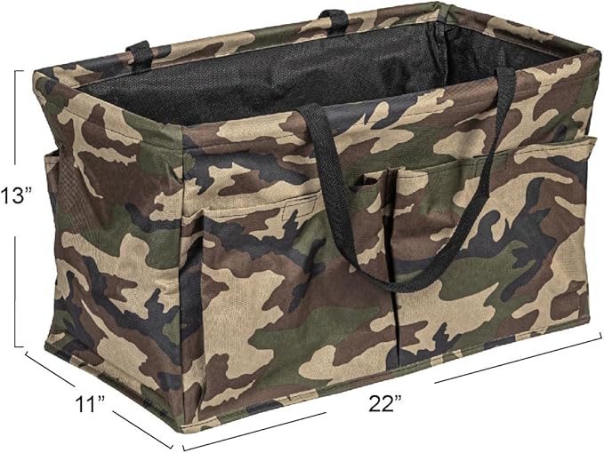 Household Essentials Camo Krush Container All-Purpose Utility Tote with Pockets