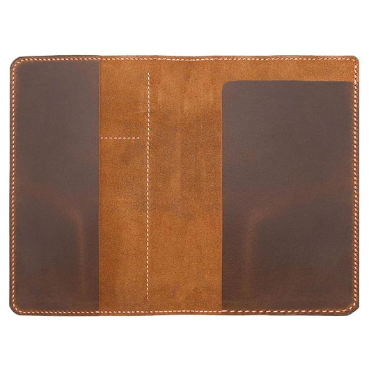 Genuine Leather Notebook Notepad Cover for TOPS The Legal Pad Writing Pads Docket 5" x 8" Cover, retro real leather portfolio folder cover organizer (Brown)