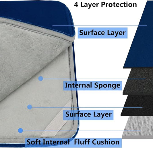 Laptop Case 14 inch, Shockproof Protective Computer Cover Flip Case Briefcase Carrying Bag Compatible with 14" HP, Lenovo, Asus, Acer, Notebook, Chromebook Computer, Blue