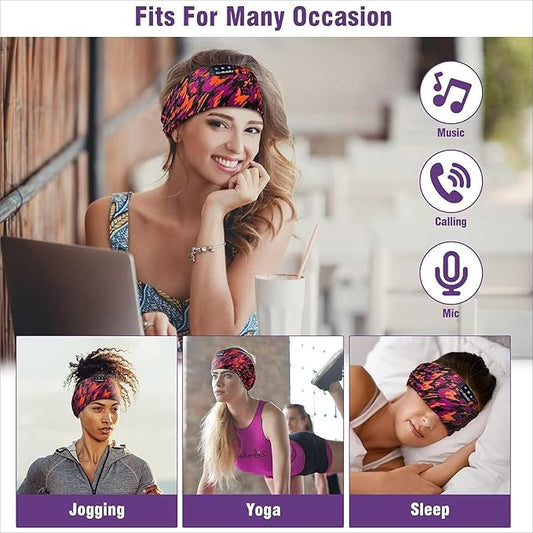 LC-dolida Sleep Headphones Bluetooth Headband, Wireless Headband with HD Speakers, Headphones Wireless for Side Sleepers, Sport, Yoga, Travel, Gifts for Mom, Men, Women, Teens, Kids