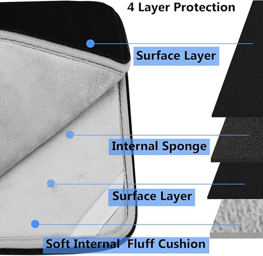 Laptop Sleeve 14 inch, Upgrade Durable Shockproof Protective Computer Cover Flip Case Briefcase Carrying Bag Compatible with 14" HP, Lenovo, Asus, Acer, Notebook, Chromebook Computer, Black