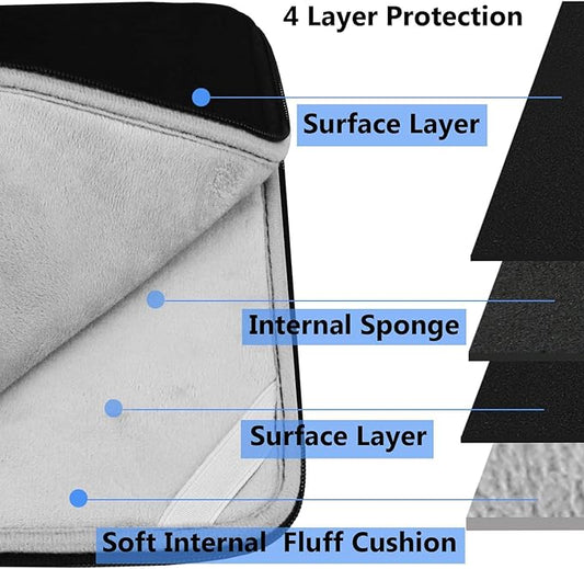 Hsmienk Laptop Sleeve Case 17 Inch, Durable Shockproof Protective Computer Cover Flip Case Briefcase Carrying Bag Compatible with 17-17.3 Inch Laptop, Computer, Notebook, Black