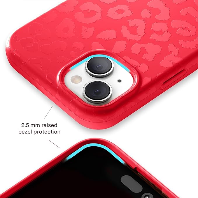 VELVET CAVIAR for iPhone 15 Plus Case - Compatible with MagSafe - 10ft Drop Tested - Red Leopard Animal Print