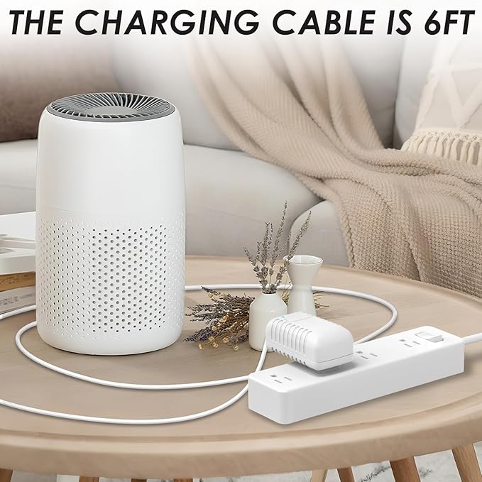 12V Power Cord for Levoit Core Mini Air Purifier LAP-C161-WUS LAP-C161-KUS LAPC161WUS LAPC161KUS, Air Purifiers Adapter Charger Cable Replacment,6Ft