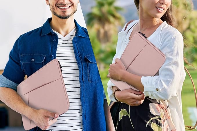 Laptop Sleeve Case 15.6 inch, Durable Shockproof Protective Computer Carrying Cover with Front Pocket, Briefcase Handbags Laptop Sleeve Bag for 15.6 inch HP, Dell, Acer, Asus, Notebook, Pink