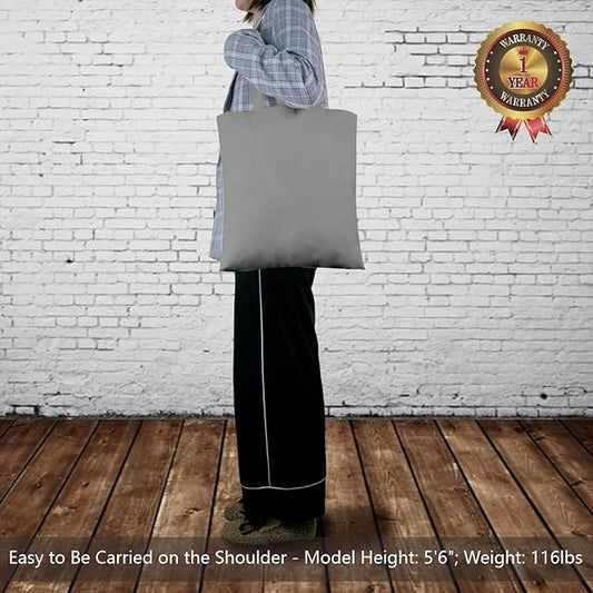 TOPDesign 24-Pack Economical 16"x15" Light Grey Cotton Tote Bags, Lightweight Medium Reusable Grocery Shopping Cloth Bags, Suitable for DIY, Advertising, Promotion, Gift, Activity