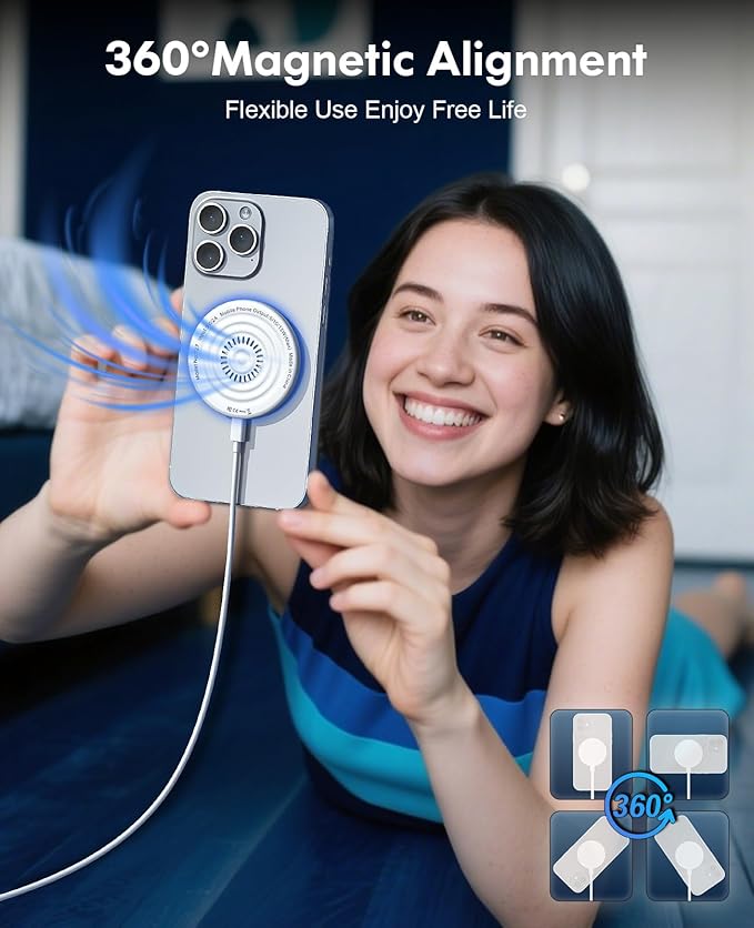 MagSafe Charger 2 Pack 15W Magnetic Wireless Charger Fast Charging Pad with 20W Adapter and 6FT Cables for iPhone 17/16/15/14/13/12 Series/AirPods 3/2/Pro Apple MagSafe Chargers for Travel/Office