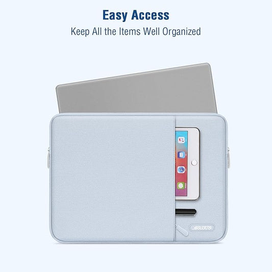 MOSISO Laptop Case 13.3 inch, 13-13.3 inch Laptop Sleeve Compatible with MacBook Air/Pro 13 / Pro 14, HP Dell ASUS Lenovo Notebook, Polyester Vertical Computer Sleeve Bag with Pocket, Baby Blue