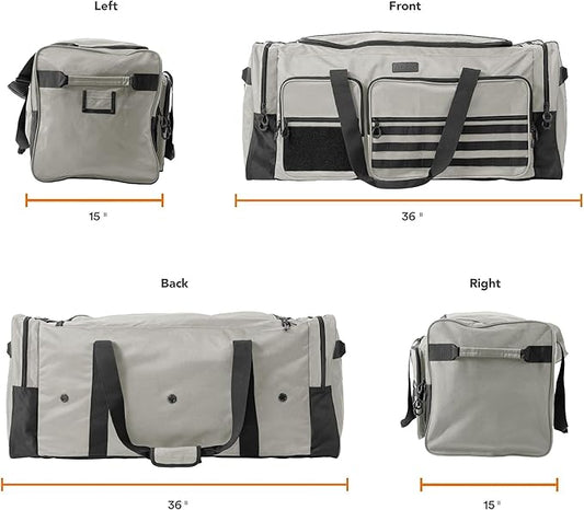 Fitdom 130L 36" Heavy Duty Extra Large Sports Gym Equipment Travel Duffle Bag W/Adjustable Shoulder Strap & 7 Compartments. Perfect for Soccer Baseball Basketball Hockey Football, Team Coaches & More