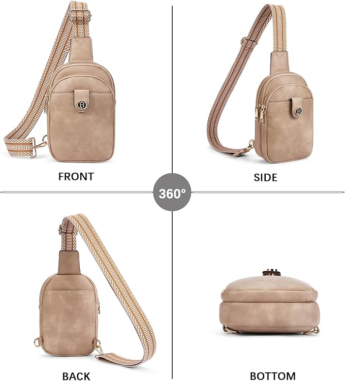 BOSTANTEN Small Sling Bag Crossbody Bags for Women Trendy Crossbody Purse Leather Chest Bag