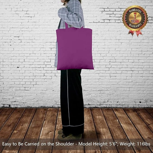 TOPDesign 24-Pack Economical 16"x15" Purple Cotton Tote Bag, Lightweight Medium Reusable Grocery Shopping Cloth Bags, Suitable for DIY, Advertising, Promotion, Gift, Activity
