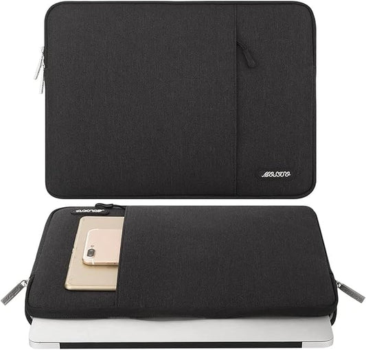 MOSISO Laptop Case 12.3 inch, 11.6-12.3 inch Laptop Sleeve Compatible with MacBook Air 11.6, Acer HP Dell Lenovo Samsung, Surface Pro, Polyester Vertical Computer Sleeve Bag with Pocket, Black