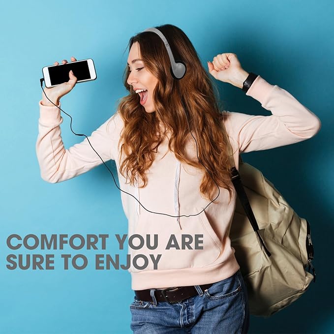 Konohan 30 Pack Kids Headphones Bulk for School Classroom Student Wired Headphones Adjustable with 3.5 mm Jack for Kids Adults(Grey)