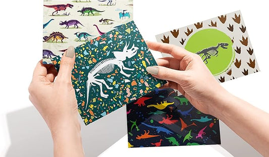 Twigs Paper - Assorted Dinosaur Greeting Cards - Stationery Cards with Envelopes - Thank You Card - Blank Note Cards - Greeting Cards for All Occasions - Made in USA (5.5 x 4.25, Set of 12)
