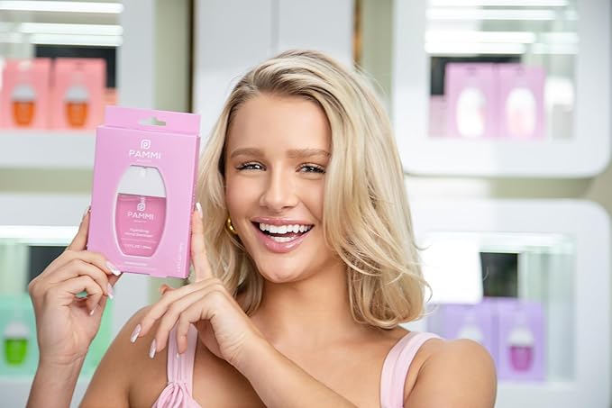 PAMMI Hand Sanitizer Spray Travel Size - Mini Scented Hand Sanitizer Spray Quicky Dry, Pocket Scented Hand Saniztier - 600-Sprays (3 Pack (Aloevera, Peach, Rose))