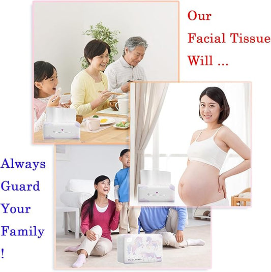 Pack of 6, Soft Small Facial Tissue, Toilet Paper, Disposable Napkin, Bag Cover NOT Box, White Facial Paper, Material Wood Pulp Fiber NOT COTTON, 4-Ply