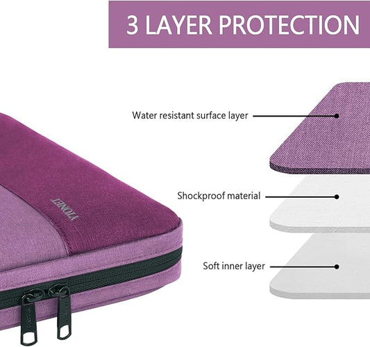 Ytonet Laptop Sleeve Case 15.6 Inch, Slim Water Resistant TSA Carrying Case with Handle, Protective Laptop Cover Compatible with HP Dell Lenovo Asus Notebooks, Gift for Women, Purple