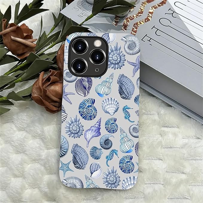 Case for iPhone 11 Pro,Summer Beachy Seashell for Woman Men Full Body Protective Cover Shockproof 2 in 1 Silicone + Hard PC Case for iPhone 11 Pro