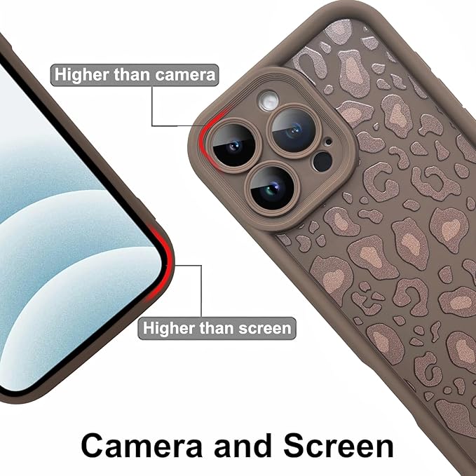 KANGHAR Case for iPhone 16 Pro Max Leopard Printed Pattern Cute Cheetah Phone Case Soft TPU Shockproof Protective Cover for iPhone 16 Pro Max 6.9 Inch Brown